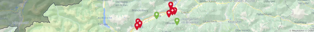 Kartenansicht für Apotheken-Notdienste in der Nähe von Breitenbach am Inn (Kufstein, Tirol)